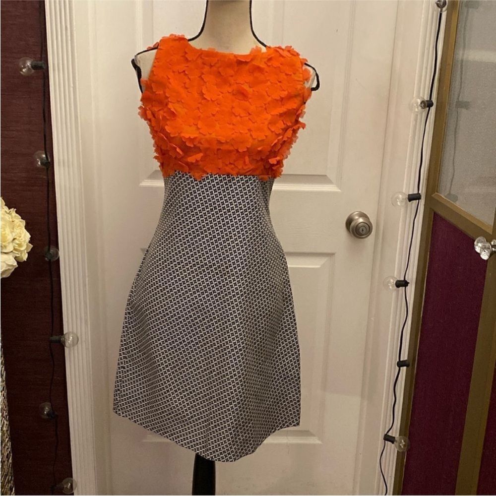 Sandro Ferrone Chic Orange and Black Women's Mini Dress, XS